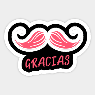 Mustache gracias Sticker